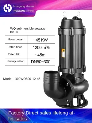 60HP 45kw High Quality Electric Cast Iron Submersible Sewage Water Pump